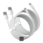 Cable USB A - USB C 1.5m 40W 5A QC3.0 PD, White (2 pcs) (do not compatible with iPhone) BASEUS