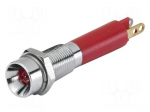 Indicator: LED | prominent | red | 24VDC | 24VAC | &Oslash;6mm | 17 | connectors
