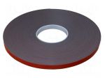 Tape: fixing | W: 9mm | L: 9m | Thk: 0.4mm | grey | max.120&deg;C | 19N/cm