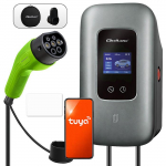Qoltec EV Charging Station Type2 | 3 phases | 22kW | 32A | Wi-fi | LCD | RFID | Smart life | TUYA | Wallbox | 5m