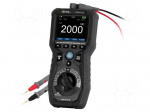 Meter: insulation resistance | LCD 3,5" | R range: 0&divide;60M&Omega; | 0&divide;10A