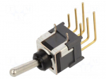 Switch: toggle | Pos: 2 | DPDT | ON-ON | 0.1A/28VAC | 0.1A/28VDC | B | THT