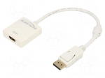 Adapter | DisplayPort plug,HDMI socket | 0.2m | white | white