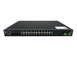 LevelOne 28-Port L2 Plus Managed PoE Industrial Switch, 4 x 1/2.5/10GbE SFP+, 24 PoE Outputs, 370W, 802.3AF/AT/BT PoE, 19" Rack Mount, -40&deg;C to 80&deg;C