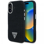 Case Guess Denim Triangle Logo MagSafe for iPhone 16 / black