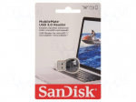Card reader: memory | USB A | USB 3.0 | SD Micro | black | Kit: reader