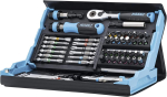 Hazet SmartCase bit set 2200SC-31, 73 pieces (black/blue, 1/4, with reversible ratchet)