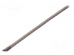 Rope | acid resistant steel A4 | &Oslash;rope: 4mm | L: 10m | 283kg