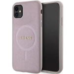 Guess GUHMN61PSAHMCP iPhone 11 | Xr 6,1" rozā cietais maciņ&scaron; Saffiano MagSafe