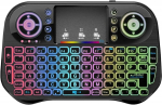 Fusion Rainbow kompakta bezvadu tastatūra ar skārienpaliktni un krāsainu apgaismojumu Android | iOS | TV | PC