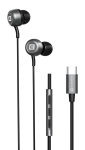 Wired headphones Evelatus  Crystal Clear Audio headphones with Type-C with microphone Black