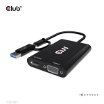 Club3D Adapter USB Type C/A > HDMI / VGA St/Bu jaem&uuml;&uuml;k