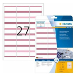 HERMA tekstiil- ja nimelipikud A4 63,5x29,6mm valge/redel 540 tk.
