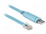 Cable | USB 2.0 | RJ45 plug,USB A plug | 3m | blue | Interface: RS232