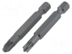 Kit: screwdriver bits | Pcs: 2 | MOD | 50mm | Size: 1,2