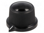 Knob | with pointer | thermoplastic | &Oslash;shaft: 6mm | &Oslash;29x20.1mm | black