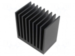 Heatsink: extruded | grilled | black | L: 50mm | W: 80mm | H: 80mm | 2.3K/W