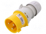 Connector: AC supply | plug | male | 32A | 110VAC | IP44 | Layout: 2P+PE