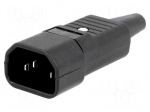 Connector: AC supply | plug | male | 10A | 250VAC | IEC 60320 | C14 (E)