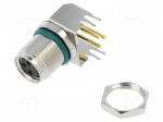 Connector: M8 | female | PIN: 3 | angled 90&deg; | on PCBs | socket | 4A | IP68
