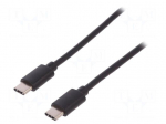 Cable | USB 2.0 | both sides,USB C plug | nickel plated | 1.8m | black