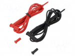 Set of test leads | Inom: 15A | Len: 1.5m | red and black