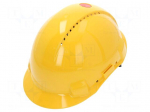 Protective helmet | vented | Size: 54-62mm | yellow | EN 397 | Mat: ABS