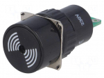 Signaller: sound | 75dB | Illumin: none | IP40 | &Oslash;16mm | max.6mm | plastic