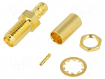 Socket | SMA | female | straight | 50&Omega; | crimped | for panel mounting
