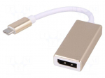 Adapter | USB 3.1 | DisplayPort socket,USB C plug | nickel plated