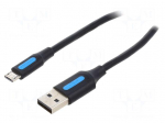 Cable | USB 2.0 | USB A plug,USB B micro plug | nickel plated | 3m