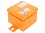 Enclosure: emergency | X: 100mm | Y: 100mm | Z: 80mm | steel | IP65 | orange