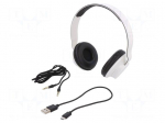 Wireless headphones with microphone | white | 20&divide;22000Hz | 10m | 32&Omega;