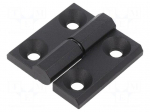 Hinge | Width: 60mm | cast zinc | black | H: 60mm | left | Holes no: 4