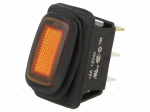 ROCKER | SPST | Pos: 2 | ON-OFF | 16A/12VDC | amber | IP65 | LED | RE | UL94V-2