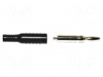 Laboratory connector: 4mm banana | plug | 15A | black | nickel plated