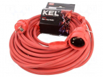 Extension lead | 3x1.5mm2 | 30m | rubber | red | Sockets no: 1 | 16A