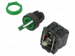 Switch: rotary | 22mm | Stabl.pos: 2 | NC + NO | green | LED | 230V | IP66