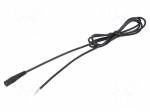 Cable | 1x0.75mm2 | wires,DC 5,5/2,5 socket | straight | black | 3m
