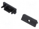 Cap for LED profiles | black | 20pcs | ABS | with hole | SURFACE10
