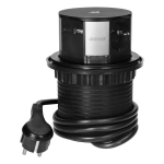 Uued tooted // Gniazdo meblowe ?10cm wysuwane z blatu z ładowarką indukcyjną, ładowarką USB i przewodem 1,5m, 3x2P+Z (Schuko), Qi 1.2.4 max. 10W, USB A+C QC 3.0