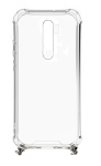 Back panel cover Evelatus Xiaomi Note 8 Pro Silicone Transparent with Necklace TPU Strap Silver