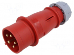 Connector: AC supply | plug | male | 32A | 400V | IEC 60309 | IP44 | PIN: 5