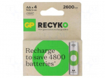 Re-battery: Ni-MH | AA | 1.2V | 2600mAh | ReCyko+ | blister | Ready2Use