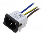 Connector: AC supply | socket | male | 10A | 250VAC | C14 (E) | 5121 | IP40