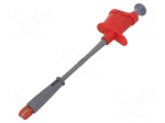 Clip-on probe | crocodile | 6A | red | Grip capac: max.20mm | 4mm | 1kVAC