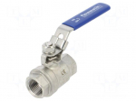 Ball valve | acid resistant steel AISI 316 | PTFE | max.63bar