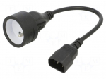 Cable | 3x0.75mm2 | CEE 7/5 (E) socket,IEC C14 male | PVC | 0.15m