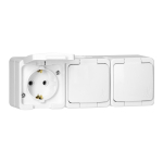 Uued tooted // Gniazdo  potr&oacute;jne 3x 2P+Z SCHUKO  bryzgoodporne  klapką w kolorze IP44, SMART, biały