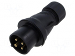 Connector: AC supply 3-phase | plug | male | 16A | 415VAC | 415V | IP&S